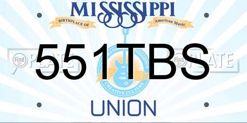 551TBS Mississippi License Plate