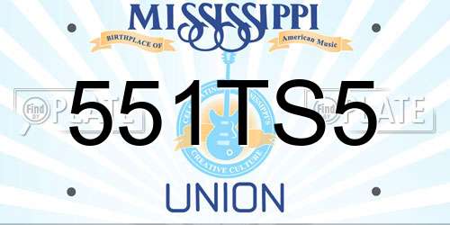 551TS5 Mississippi License Plate