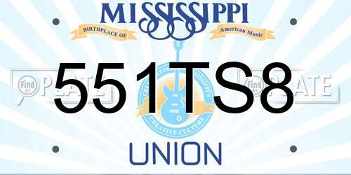 551TS8 Mississippi License Plate