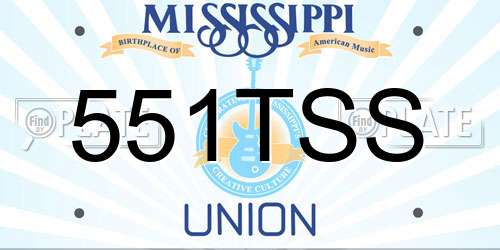 551TSS Mississippi License Plate