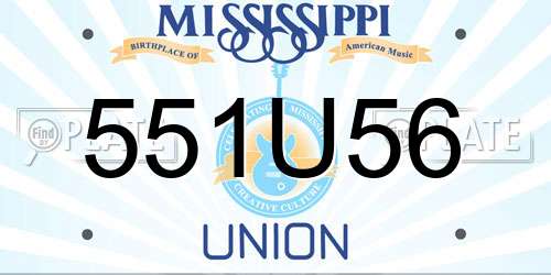 551U56 Mississippi License Plate