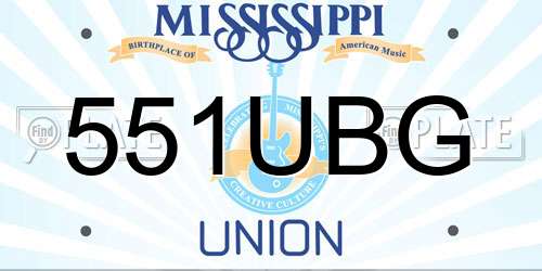 551UBG Mississippi License Plate