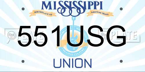 551USG Mississippi License Plate