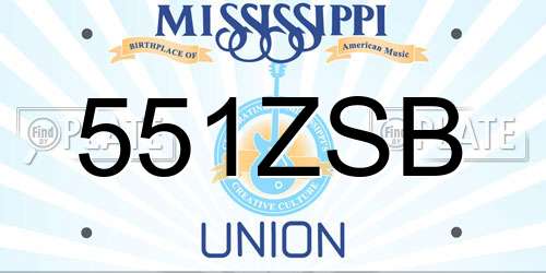 551ZSB Mississippi License Plate