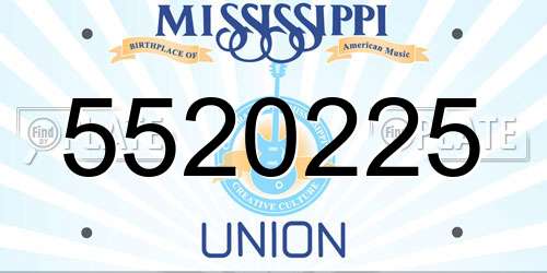 5520225 Mississippi License Plate