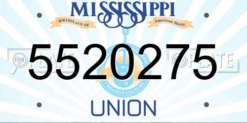 5520275 Mississippi License Plate