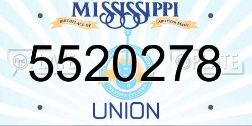 5520278 Mississippi License Plate