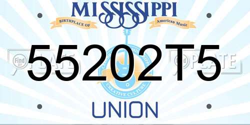 55202T5 Mississippi License Plate