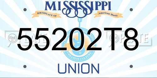 55202T8 Mississippi License Plate