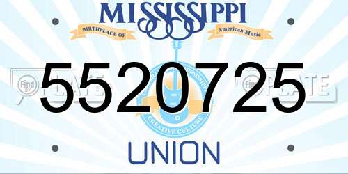 5520725 Mississippi License Plate