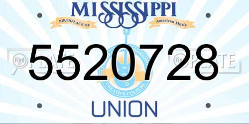 5520728 Mississippi License Plate