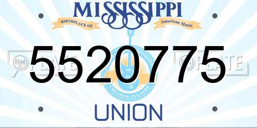 5520775 Mississippi License Plate