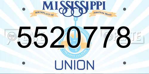 5520778 Mississippi License Plate