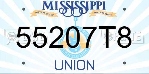 55207T8 Mississippi License Plate