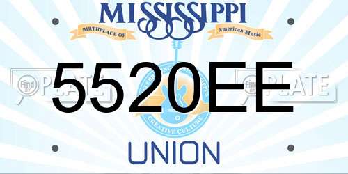 5520EE Mississippi License Plate
