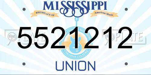 5521212 Mississippi License Plate