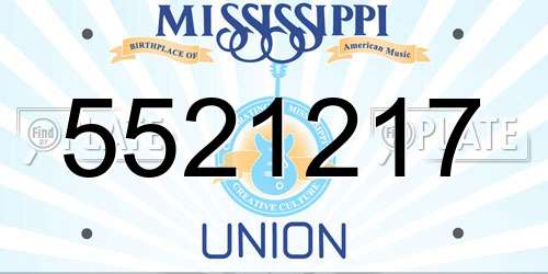 5521217 Mississippi License Plate