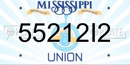 55212I2 Mississippi License Plate