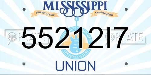 55212I7 Mississippi License Plate