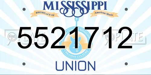 5521712 Mississippi License Plate