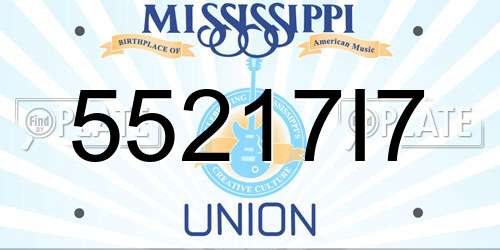 55217I7 Mississippi License Plate