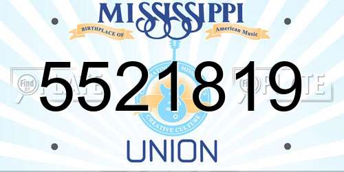 5521819 Mississippi License Plate