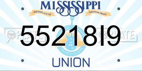 55218I9 Mississippi License Plate