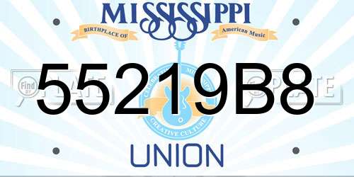 55219B8 Mississippi License Plate
