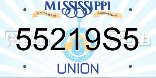 55219S5 Mississippi License Plate
