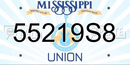55219S8 Mississippi License Plate