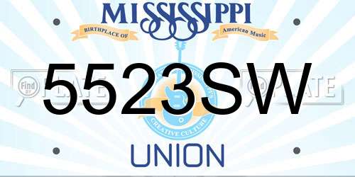 5523SW Mississippi License Plate