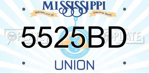 5525BD Mississippi License Plate