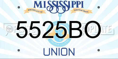 5525BO Mississippi License Plate