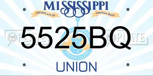 5525BQ Mississippi License Plate
