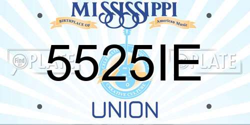 5525IE Mississippi License Plate