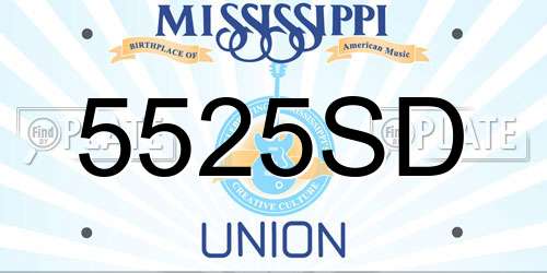 5525SD Mississippi License Plate