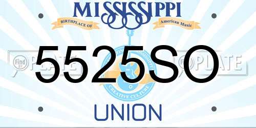 5525SO Mississippi License Plate