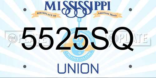 5525SQ Mississippi License Plate