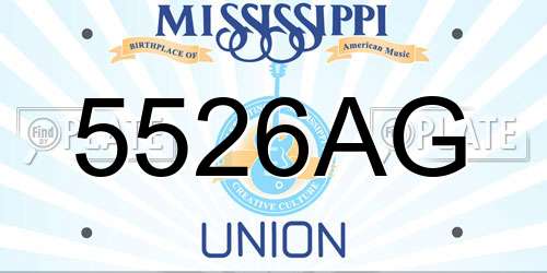 5526AG Mississippi License Plate