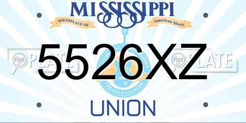5526XZ Mississippi License Plate