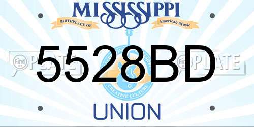 5528BD Mississippi License Plate