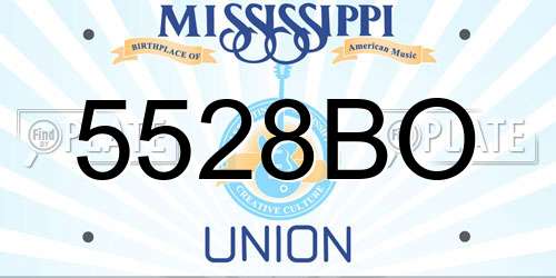 5528BO Mississippi License Plate