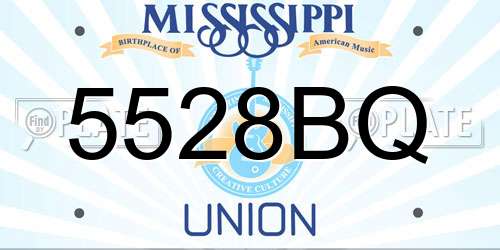 5528BQ Mississippi License Plate