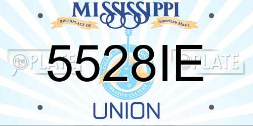 5528IE Mississippi License Plate