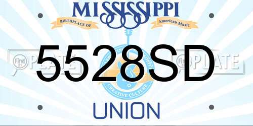 5528SD Mississippi License Plate