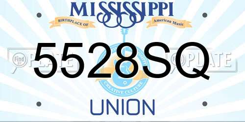 5528SQ Mississippi License Plate