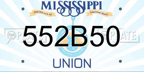 552B50 Mississippi License Plate