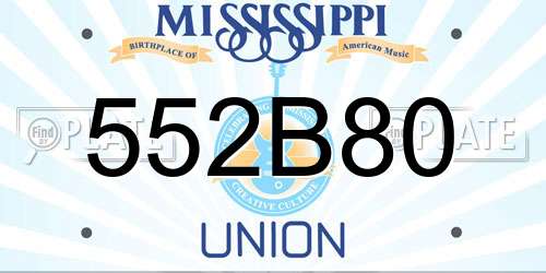 552B80 Mississippi License Plate