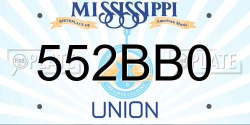552BB0 Mississippi License Plate