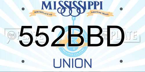 552BBD Mississippi License Plate